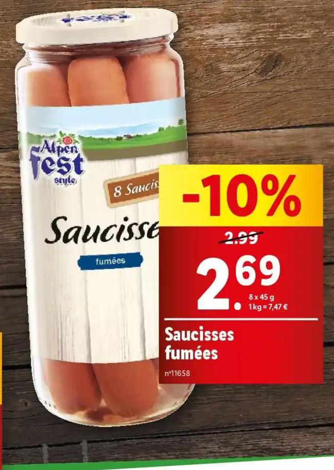 Saucisses fumées