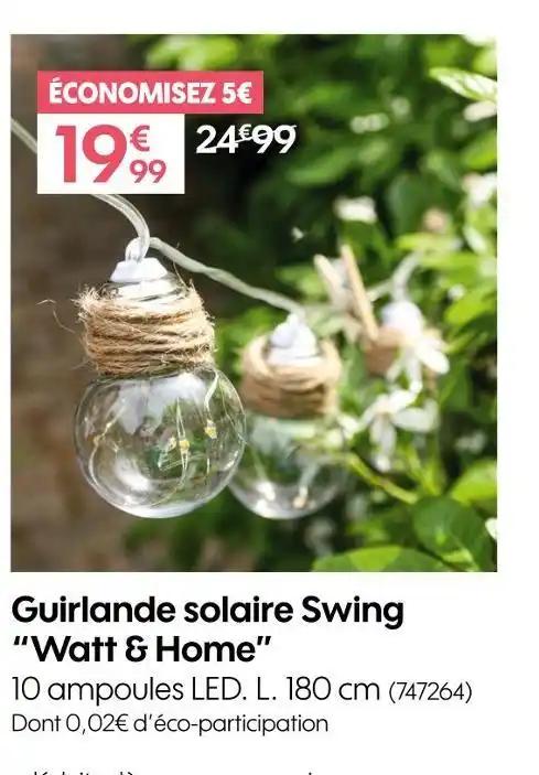 Watt & Home Guirlande solaire Swing