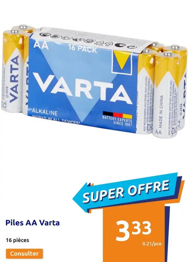 Piles AA Varta 16 pièces