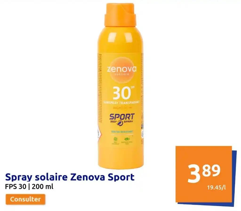 Spray solaire Zenova Sport FPS 30 | 200 ml
