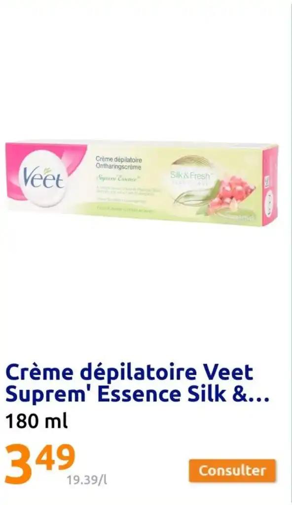 Crème dépilatoire Veet Suprem' Essence Silk &...