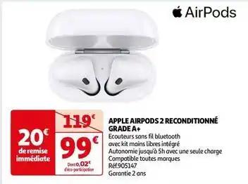 Apple - airpods 2 reconditionné grade a+