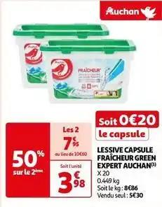 Auchan - lessive capsule fraîcheur green expert