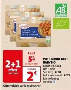 Babybio - pots bonne nuit