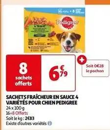 Pedigree - sachets fraicheur en sauce 4 varietes pour chien