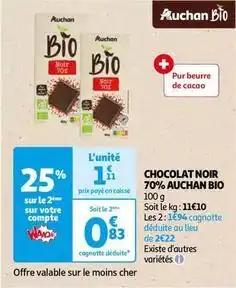 Auchan - chocolat noir 70% bio