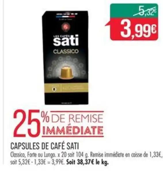 CAPSULES DE CAFÉ SATI