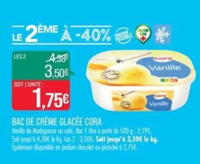 BAC DE CRÈME GLACÉE CORA