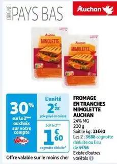 Auchan - fromage en tranches mimolette