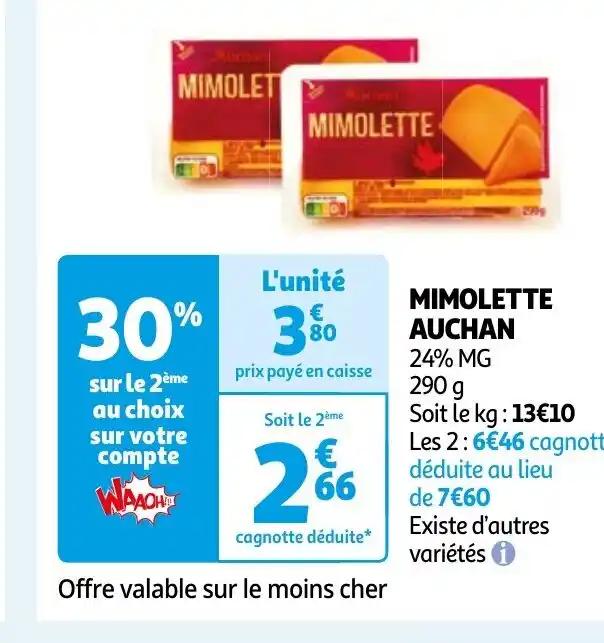 MIMOLETTE AUCHAN 24% MG