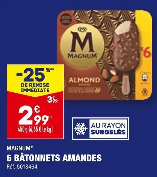 MAGNUM 6 BÂTONNETS AMANDES