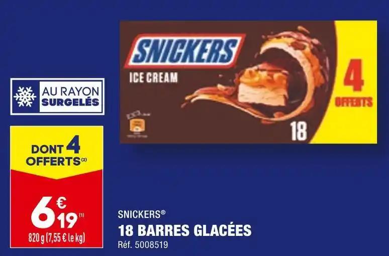 SNICKERS 18 BARRES GLACÉES