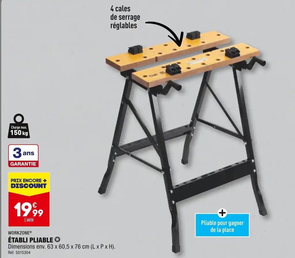 WORKZONE ÉTABLI PLIABLE