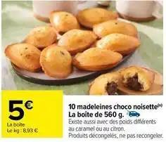 10 madeleines choco noisette