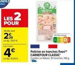 Carrefour - poitrine en tranches fines classic'