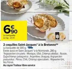 2 coquilles saint-jacques à la bretonne