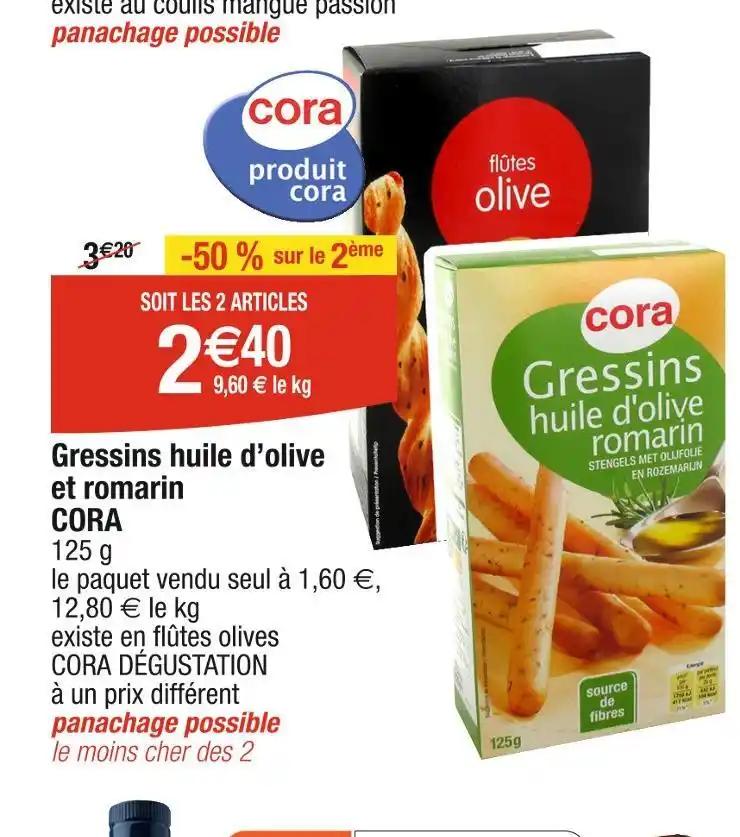 CORA Gressins huile d’olive et romarin