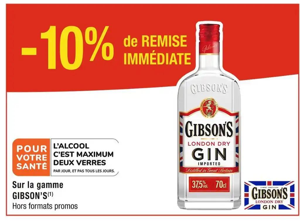 GIBSON’S -10% de REMISE IMMÉDIATE Sur la gamme GIBSON’S