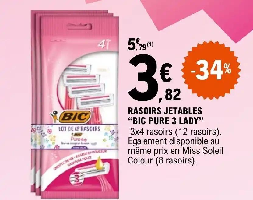 RASOIRS JETABLES "BIC PURE 3 LADY"