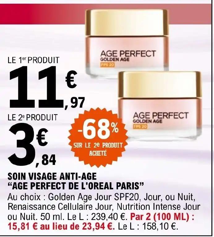 SOIN VISAGE ANTI-AGE "AGE PERFECT DE L'OREAL PARIS"
