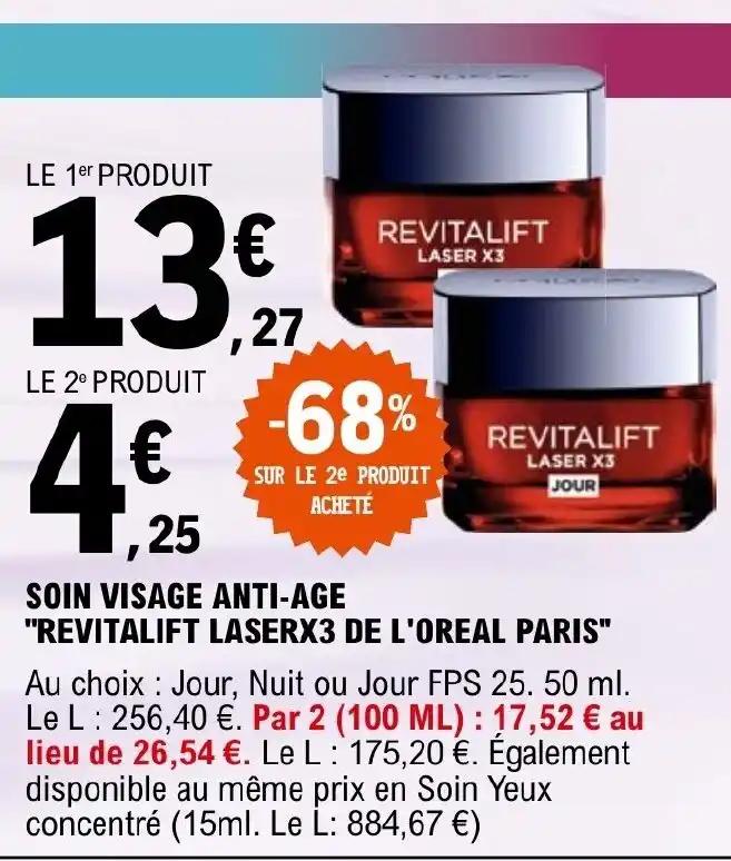 SOIN VISAGE ANTI-AGE "REVITALIFT LASERX3 DE L'OREAL PARIS"