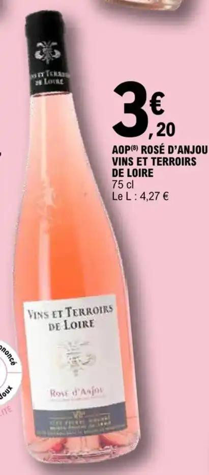 AOP (8) ROSÉ D'ANJOU VINS ET TERROIRS DE LOIRE 75 cl