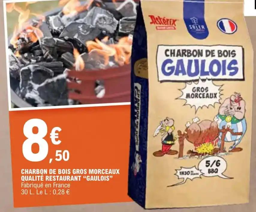 CHARBON DE BOIS GROS MORCEAUX QUALITÉ RESTAURANT "GAULOIS" Fabriqué en France