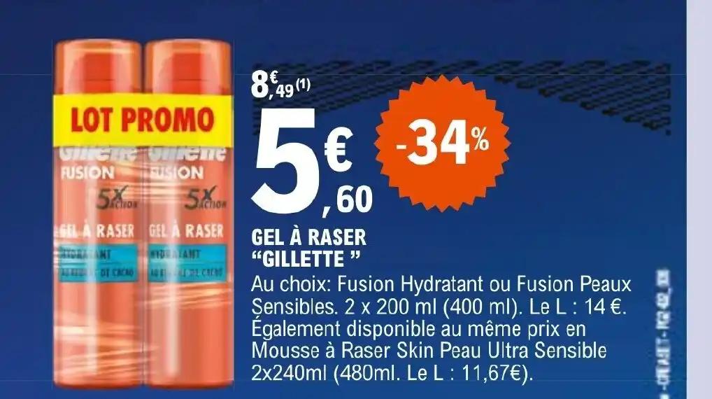 GEL À RASER "GILLETTE "