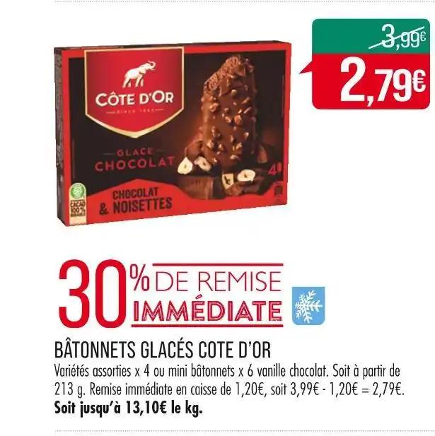 COTE D’OR BÂTONNETS GLACÉS