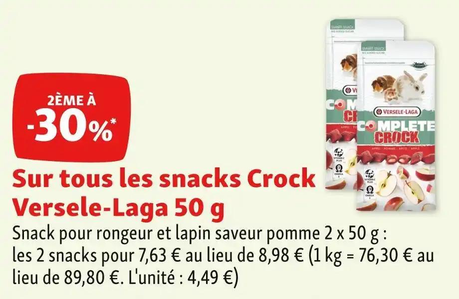 Versele-Laga 2ÈME À -30% sur tous les snacks Crock Versele-Laga 50 g