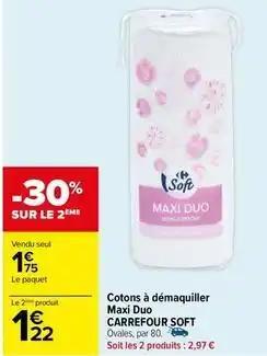 Carrefour soft - cotons a demaquiller maxi duo