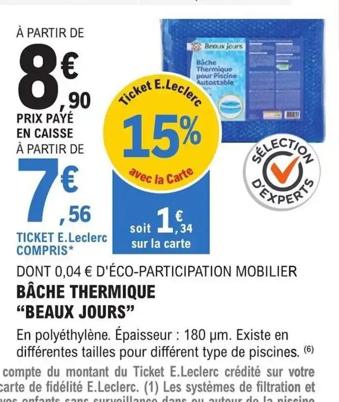 BÂCHE THERMIQUE