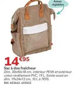 Sac à dos fraîcheur