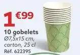 10 gobelets