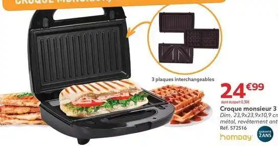 Croque monsieur 3 en 1