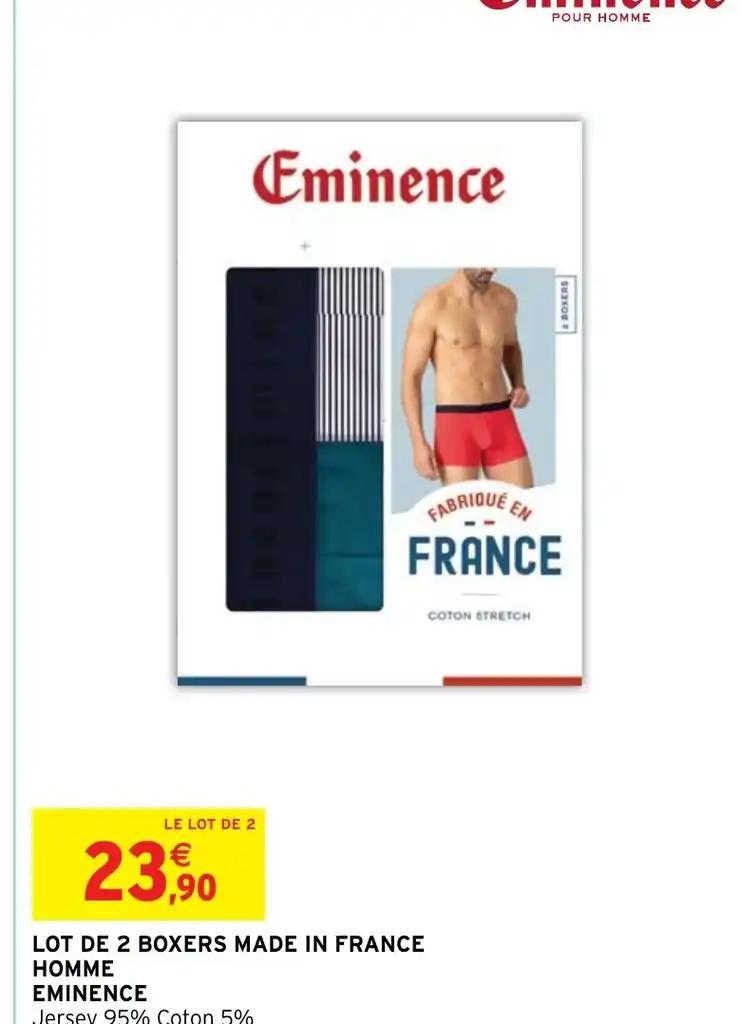 LOT DE 2 BOXERS MADE IN FRANCE HOMME EMINENCE