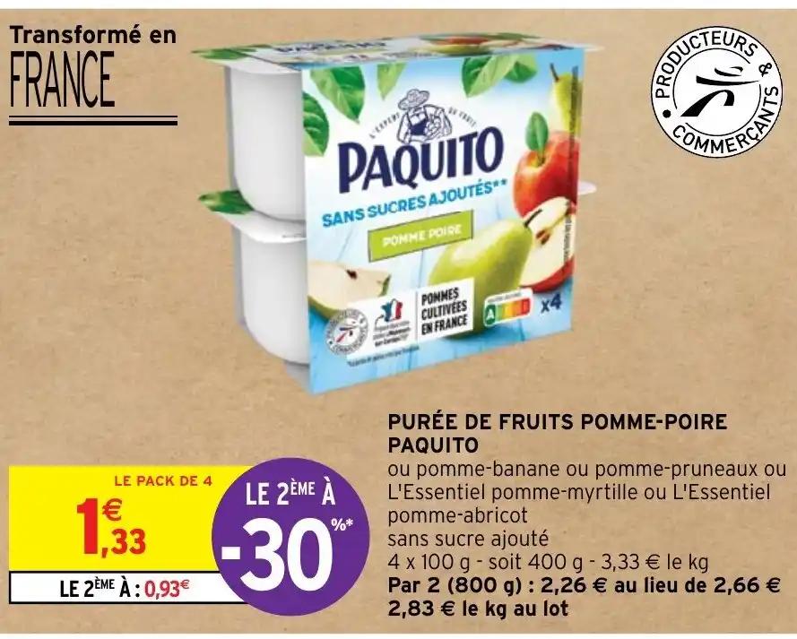 PURÉE DE FRUITS POMME-POIRE PAQUITO
