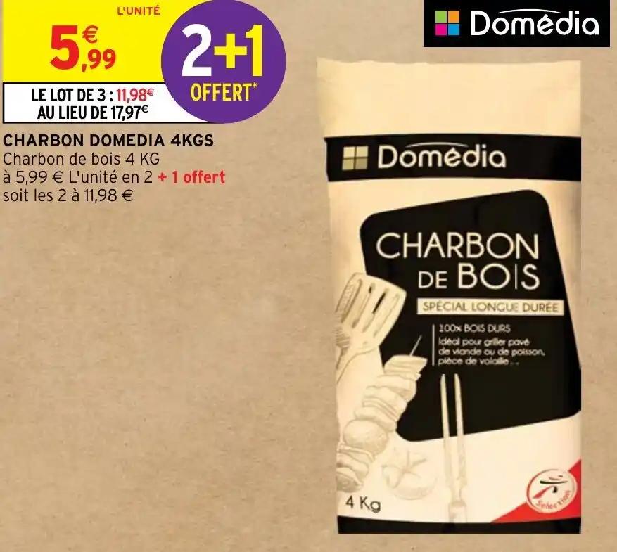 CHARBON DOMEDIA 4KGS Charbon de bois 4 KG