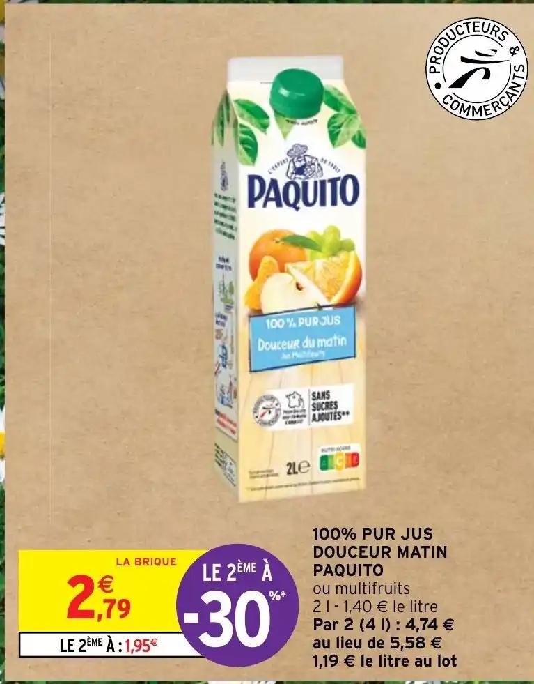 100% PUR JUS DOUCEUR MATIN PAQUITO
