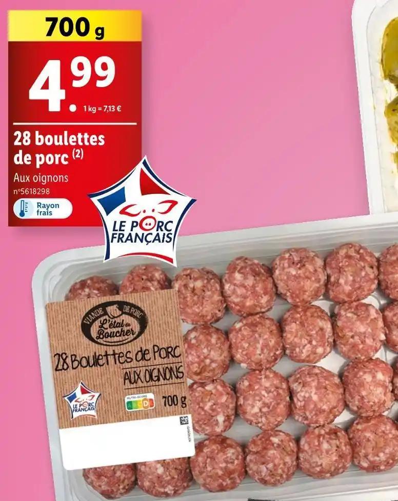 28 boulettes de porc