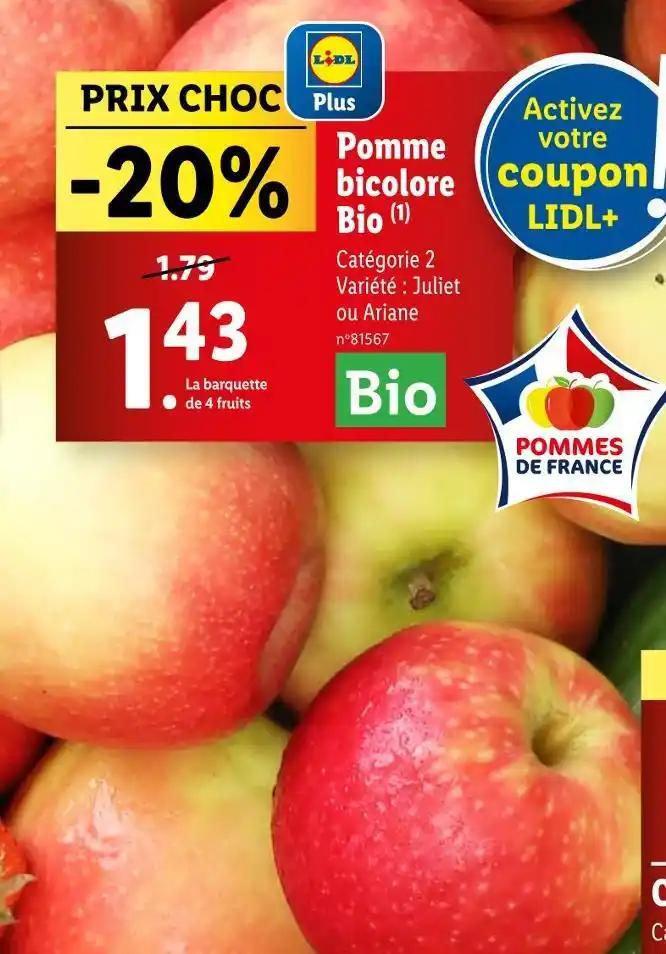 Pomme bicolore Bio