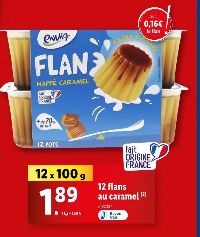 Envia 12 flans au caramel