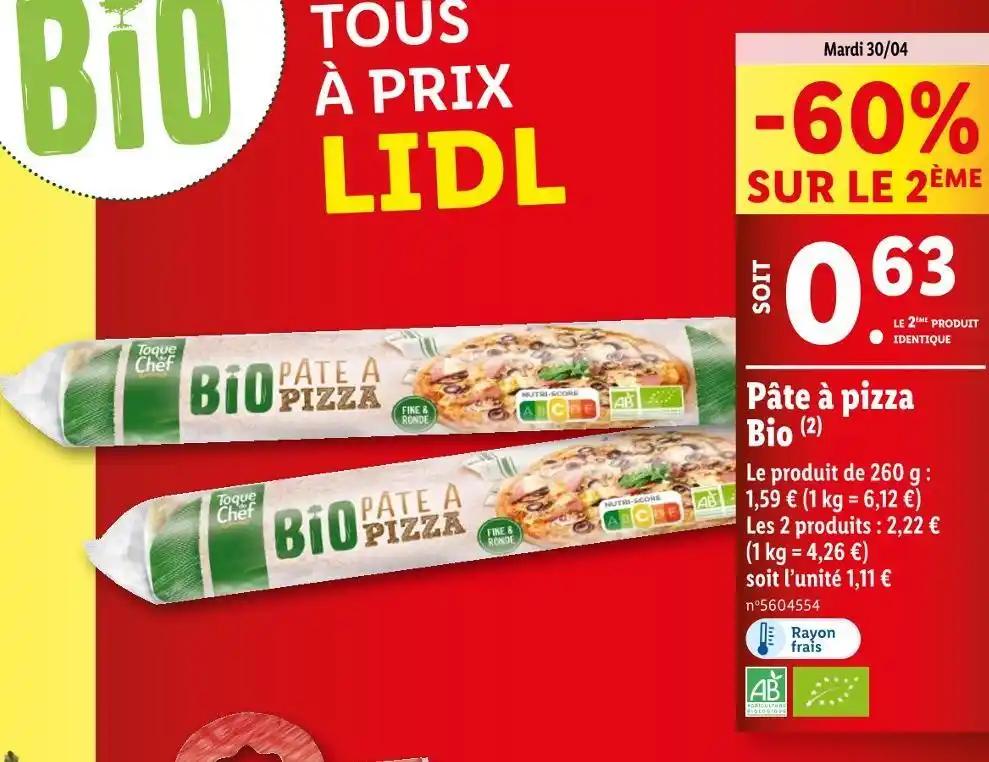 LIDL Pâte à pizza Bio