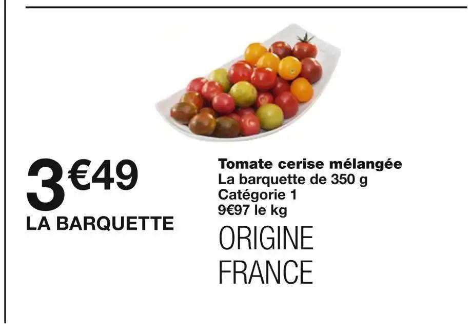 Tomate cerise mélangée