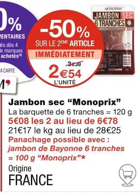 Monoprix Jambon sec