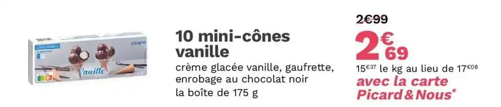 10 mini-cônes vanille