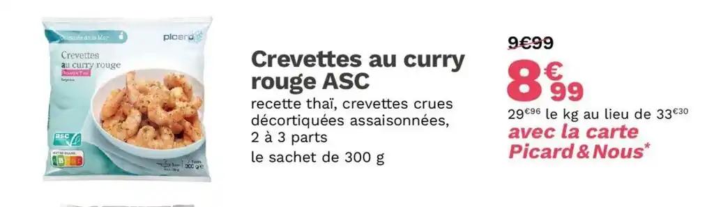 Crevettes au curry rouge ASC