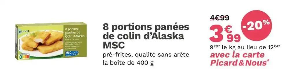 8 portions panées de Colin d'Alaska