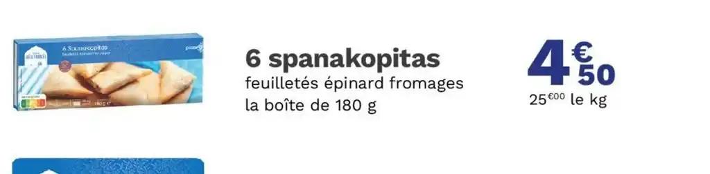 6 spanakopitas