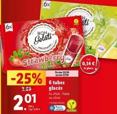 Bon gelati - 6 tubes glacés